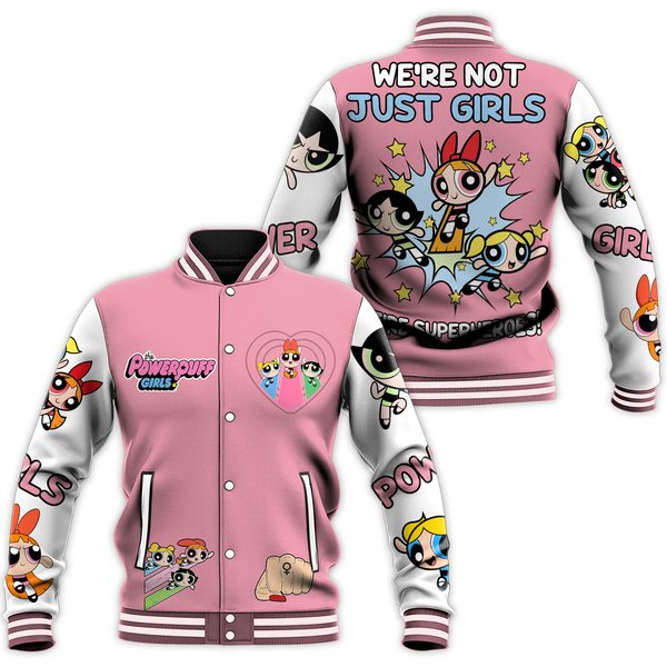 The Powerpuff Girl Superheroes Baseball Jacket, Gifts For Friends-image