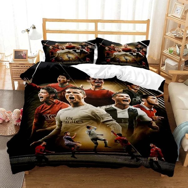 Football Cr7 Ronaldo 3D Football Soccer Quilt Cover Set Duvet Cover Bedding Pillowcases B3-image
