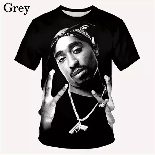2Pac Tshirts Rapper Star Tupac 3D Print Summer Tees 3D T-Shirt-image