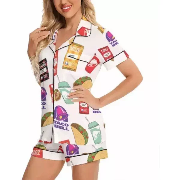 Tacos And Hot Sauce Pajamas Set For Women