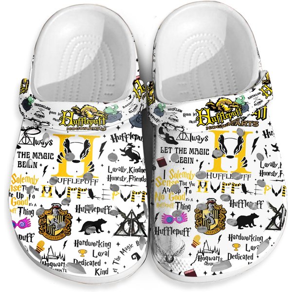 Personalized Hufflepuff Clogs, Custom Hufflepuff Hogwarts Funny Unisex Classic Clogs-image