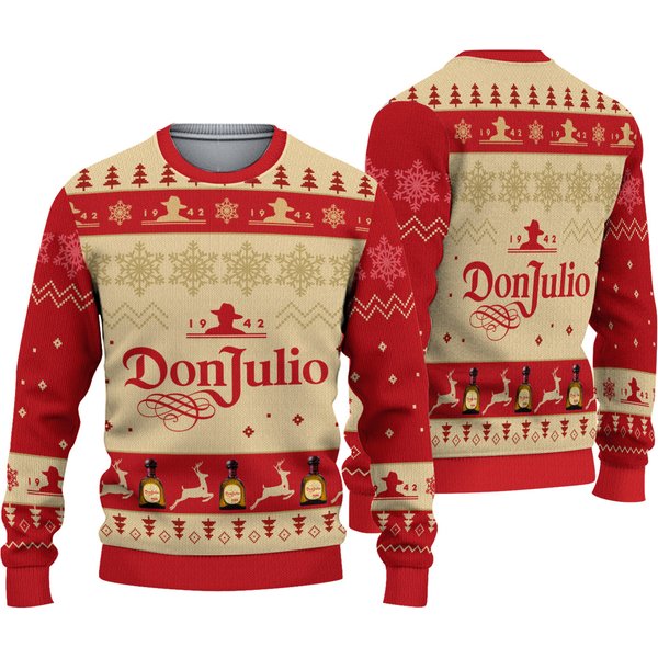 Don Julio Christmas Ugly Sweater, Don Julio Tequila 3D Ugly Sweater Party-image
