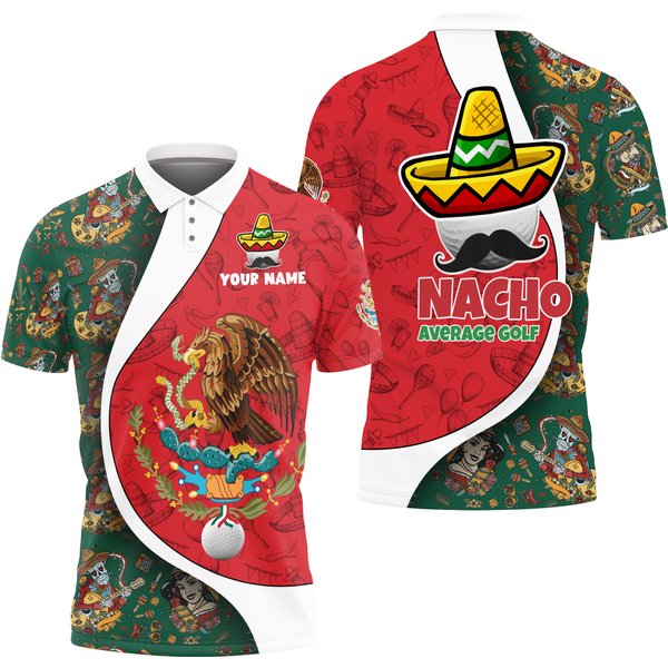 Funny Nacho Average Golfer Cinco De Mayo Mexican Golfer Men's Polo Shirt-image