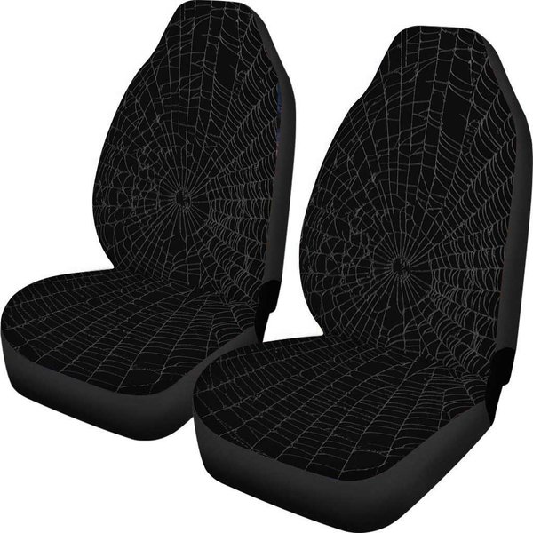 Black Spider Web Car Seat Protector, Spooky Goth Seat Cover-image