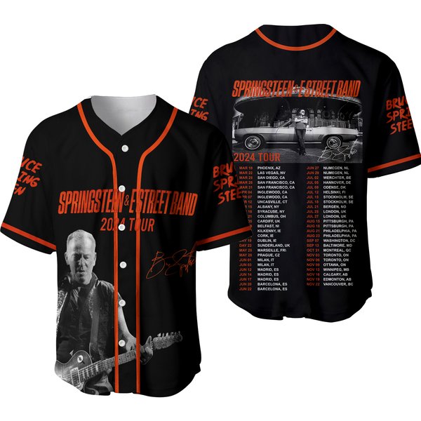Bruce Springsteen Baseball Jersey, Bruce Springsteen 2024 Tour Shirt-image