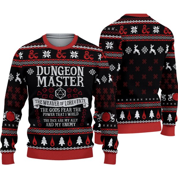 Dungeon Master Dnd Ugly Christmas Sweaters, Christmas Holiday Sweaters 3d