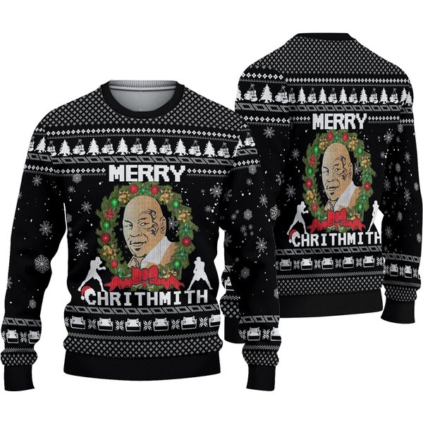 Merry Chrithmith Iron Mike Ugly Sweaters, Christmas Holiday Sweaters
