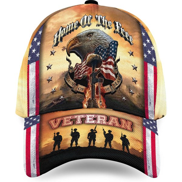 Eagle Pride Us Veteran Home Of The Free Classic Baseball Cap All Over Print-image
