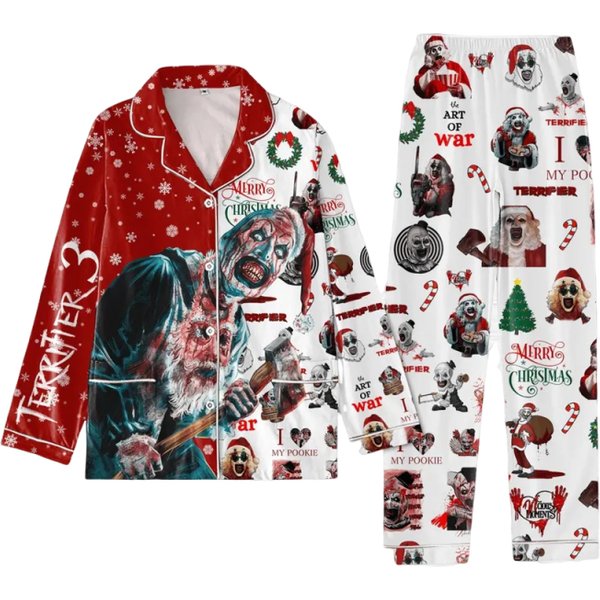 Terrifier Movie Pajamas Set, Terrifier Shirt, The Art Clown Pajamas-image