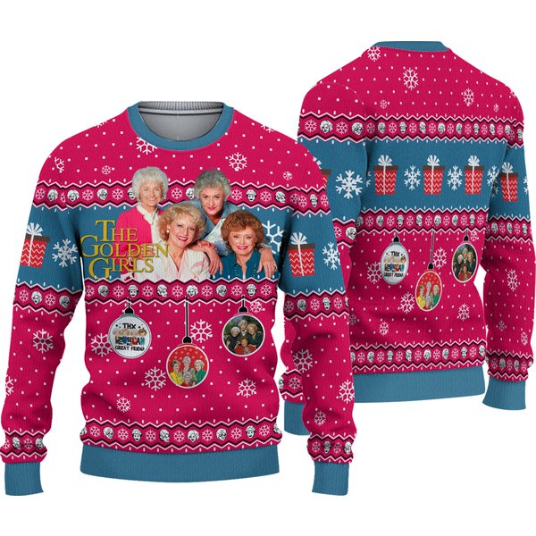 The Stay Golden Ugly Christmas Sweater, Blanche Devereaux Rose Nylund Christmas Sweater-image