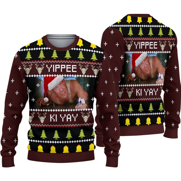 Yippee Ki Yay Ugly Dia Hard Christmas Sweater, Christmas Sweater-image