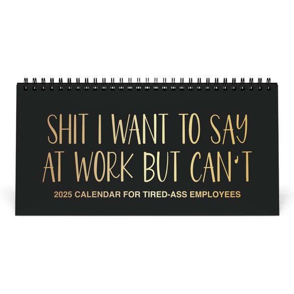 2025 Funny Office Humor Work Swear Affirmations Desk Calendar White Elephant Gag Gift-image