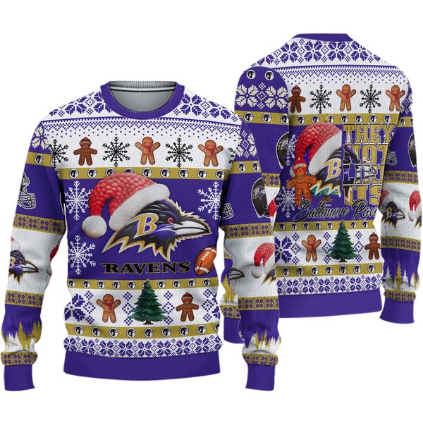 Ravens Santa They Not Like Us Ugly Christmas Sweater