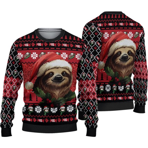 Sloth Christmas Sweaters For Women - Funny Ugly Christmas Sweater-image
