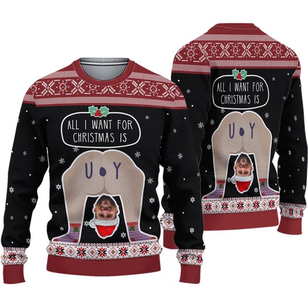 Custom Photo Christmas Sweater, Personalized Ugly Christmas Sweater-image