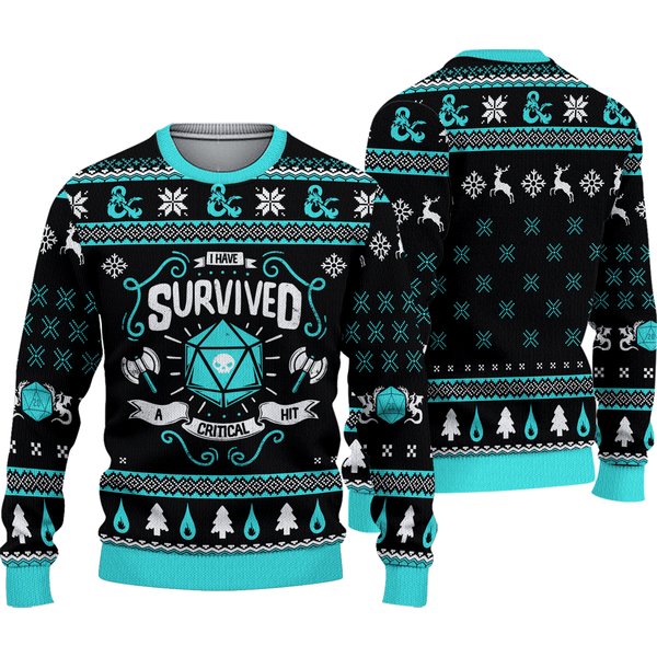 Dungeons & Dragons I Have Survived A Critical Hit Ugly Christmas-image