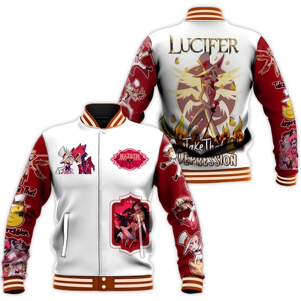 Hazbin Hotel Husk Zipper Baseball Jacket-image