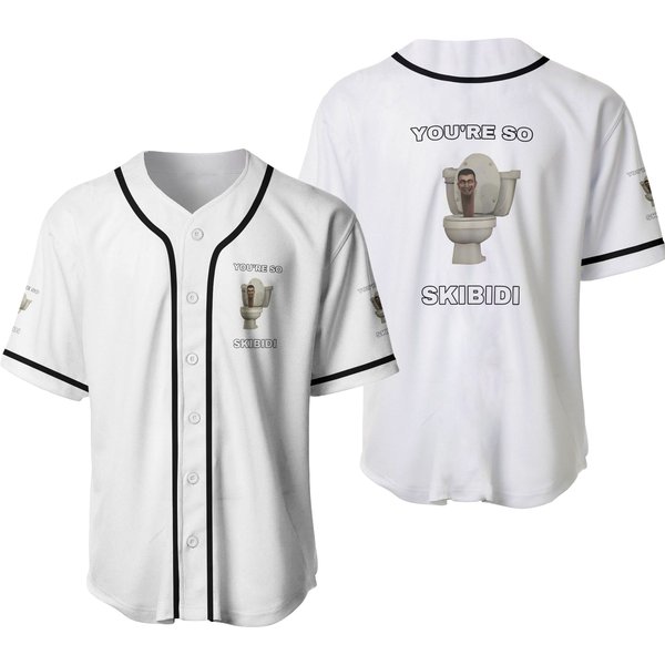 Funny Skibidi Baseball Jersey With Toilet Meme-image