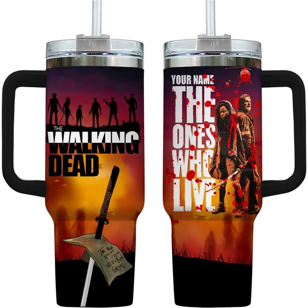 Custom The Walking D Tumbler, The Ones Who Live 2024 Movie Tumbler 40Oz-image
