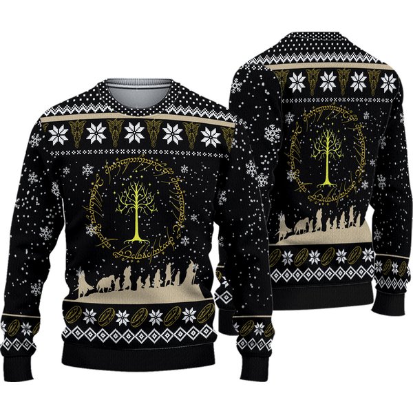 Lord Of The Rings Ugly Christmas Full Print Sweater, Lotr Movie Christmas-image
