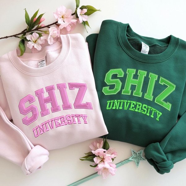 Shiz Sweatshirt Embroidered Wickeds Movie, Wizard Shiz University Sweatshirt-image