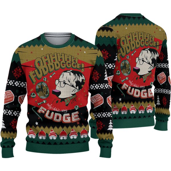 A Christmas Story Fudge Ohh Fudge Ugly Sweater, Ralphie Santa Christmas-image