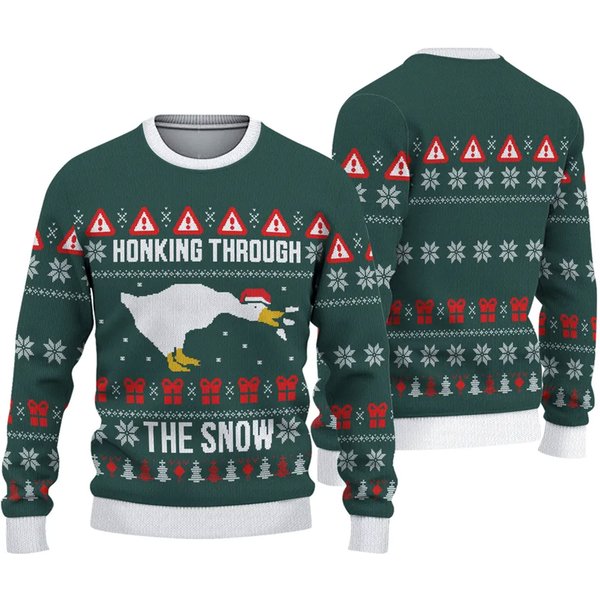 Duck Honking Through The Snow Ugly Christmas Sweater-image