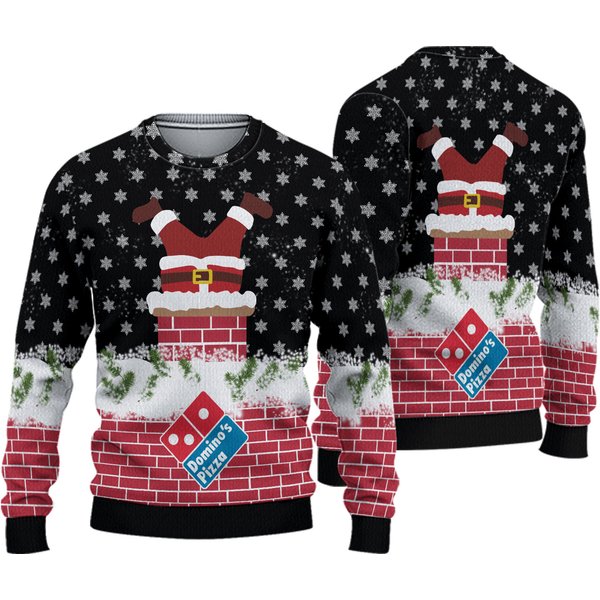 Domino's Pizza Santa Claus Ugly Christmas Sweater-image