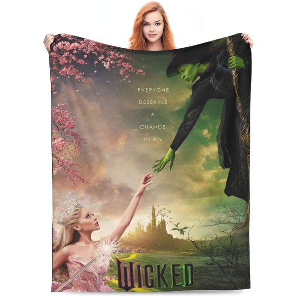 Wicked Musical Movie 2024 Blankets Fleece Print Relax Soft Fleece Blankets