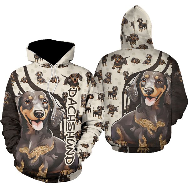Dachshund Hoodie, Dachshund Dog Hoodie Leggings Set-image