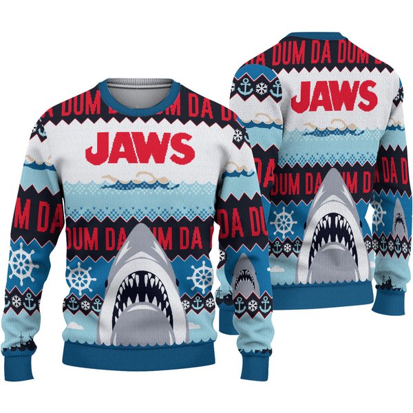 Jaws Ugly Christmas Sweater - Movie Lover Gift-image
