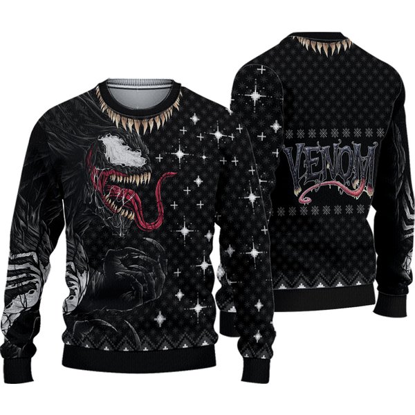 Venom Ugly Sweater, Superhero Christmas Sweater, Movie Sweaters-image