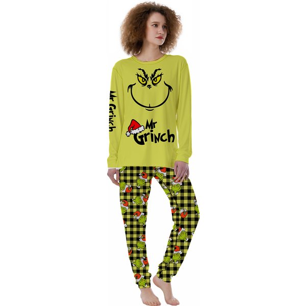 Christmas Cartoon Pajamas, Cartoon Matching Pajamas Set-image