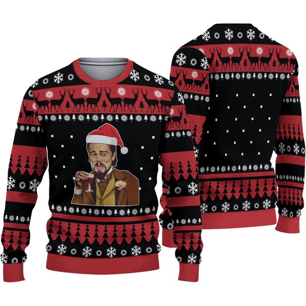 Christmas Leonardo Dicaprio Sweater, Laughing Leo Christmas-image