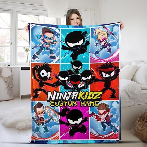 Ninja Kidz Tv Family Birthday Blanket, Ninja Kidz Tv Birthday Blanket, Ninja Kidz Blanket-image
