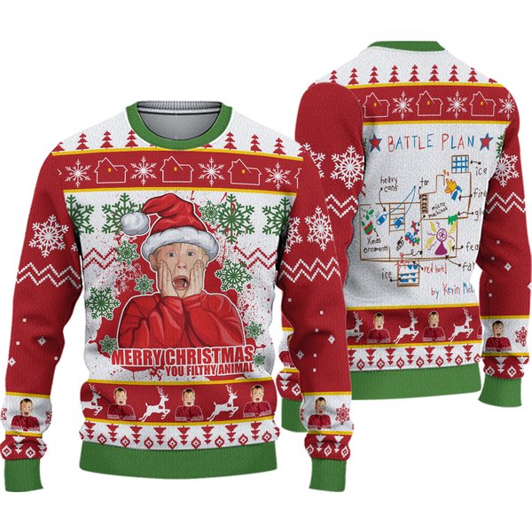 Kevin Mccallister Ugly Sweater, Kevin Ugly Christmas Shirts, Funny Home Alone Xmas-image