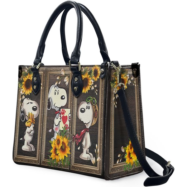 Snoopy Be Happy Leather Bag-image