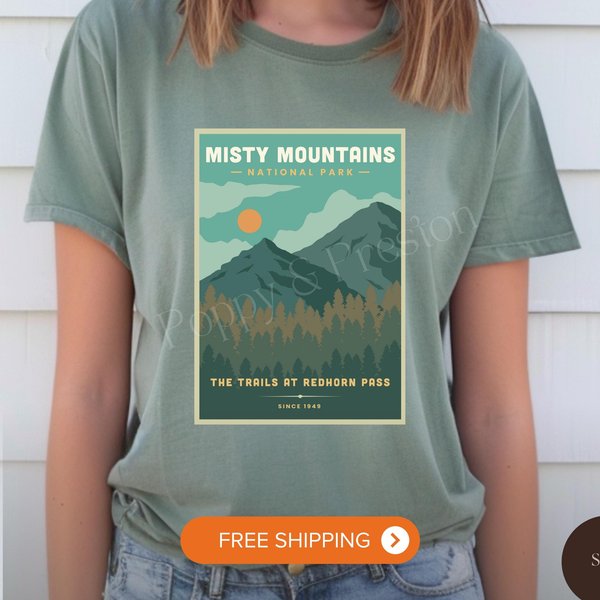 Misty Mountains National Park Shirt Middle Earth Inspired-image