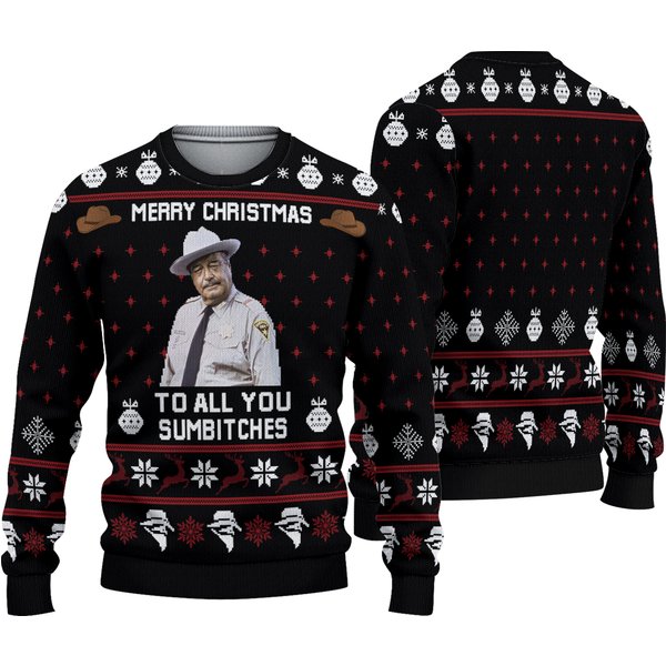 Smokey And The Bandit Ugly Christmas Sweater, Merry Christmas Sweatshirt