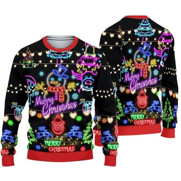 Christmas Bright Neon Lighting Ugly Christmas Sweater-image