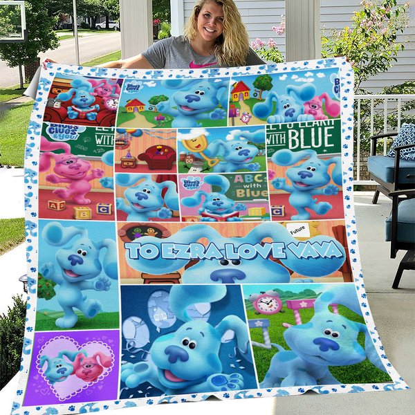 Personalized Blue Clues Birthday Fleece Blanket-image