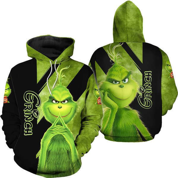 Grin.Ch Funny Character Christmas All Over Print Hoodie-image
