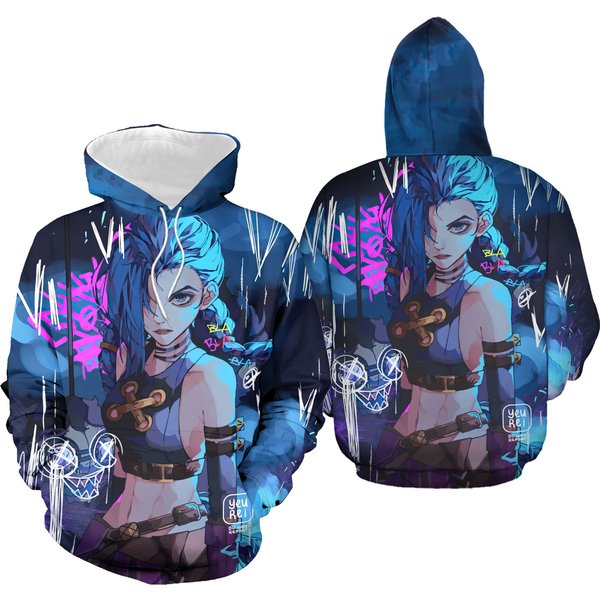 Arcane Lol Jinx Cosplay Hoodie 3d Printed Hooded