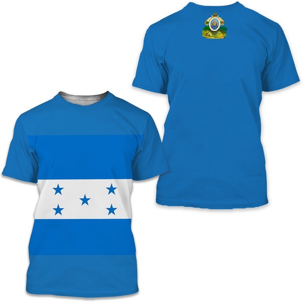 Honduras Flag Shirt, Patriotic 3D T-Shirt-image