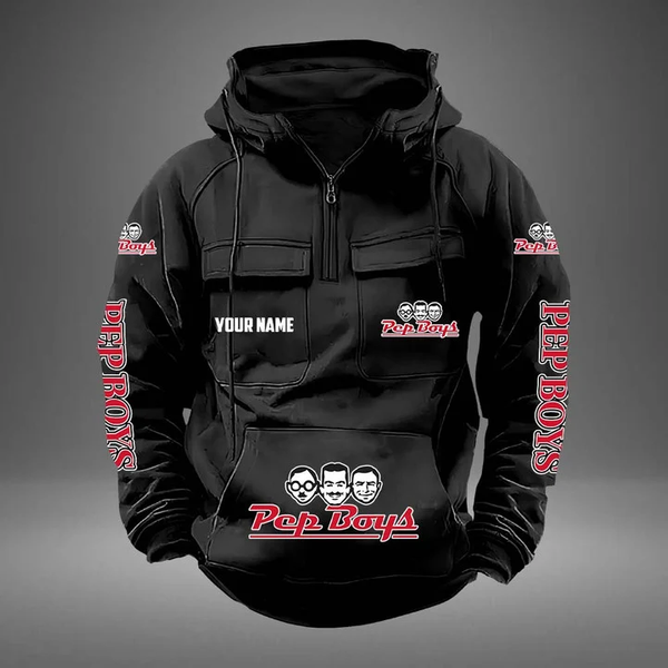 Custom Pep Boys Quarter Zip Hoodies Tactical Hooded Sweatshirts Xths2907-image