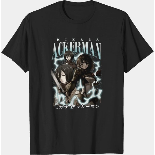 Mikasa Vintage Style Tshirt, Unisex Mikasa Ackerman Shirt, Ao Titan T-Shirt-image