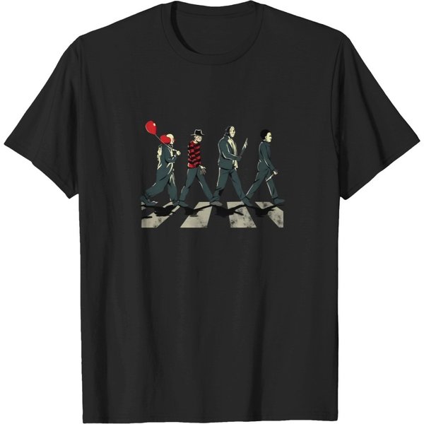Horror Movie Characters Abbey Road T-Shirt, Abbey Road Shirt, Halloween Shirt, Horror Character Shirt, Vintage Shirt-image