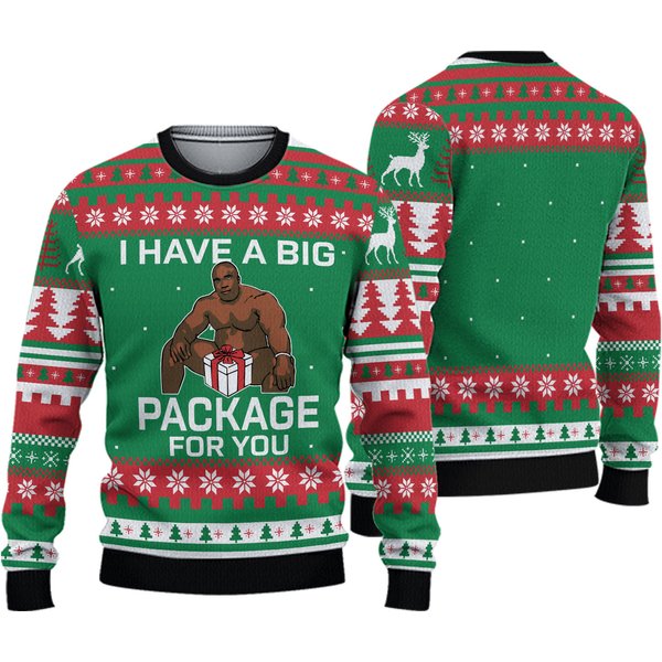 I Have A Big Package For You Ugly Christmas Sweater-image