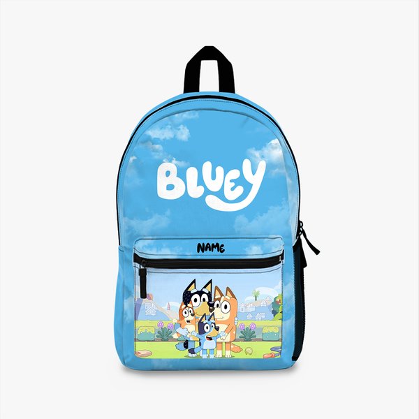Custom Name Blueydad Kids Backpack, Blue Backpack-image