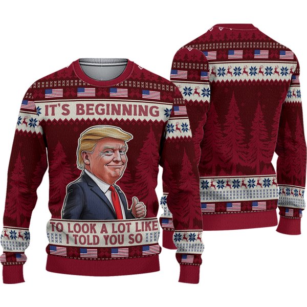 Ugly Christmas Sweater: Trump, It's Beginning To Look A Lot Like-image